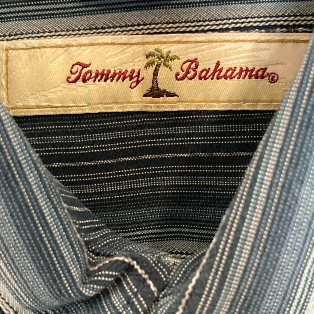 Tommy Bahama 100% Silk Multicolored Stripe Long Sleeve Shirt Size Medium - Picture 4 of 8